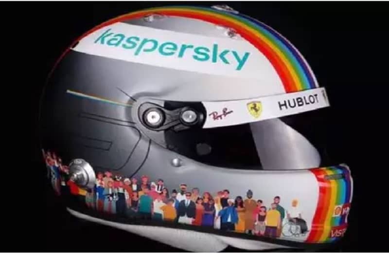 Vettel's rainbow helmet