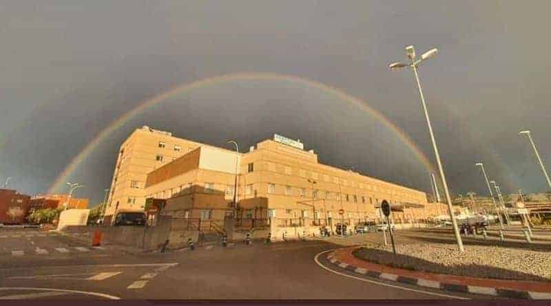 arco iris en el hospital de Castellón